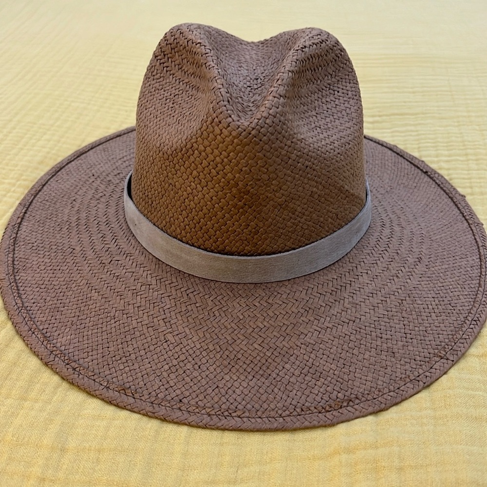 Janessa Leone straw fedora hat.